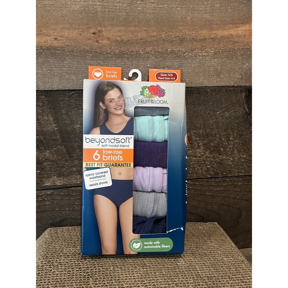 FRUIT OF THE LOOM WOMEN'S ECCO LOW-RISE BRIEFS 6 PACK 5/Small